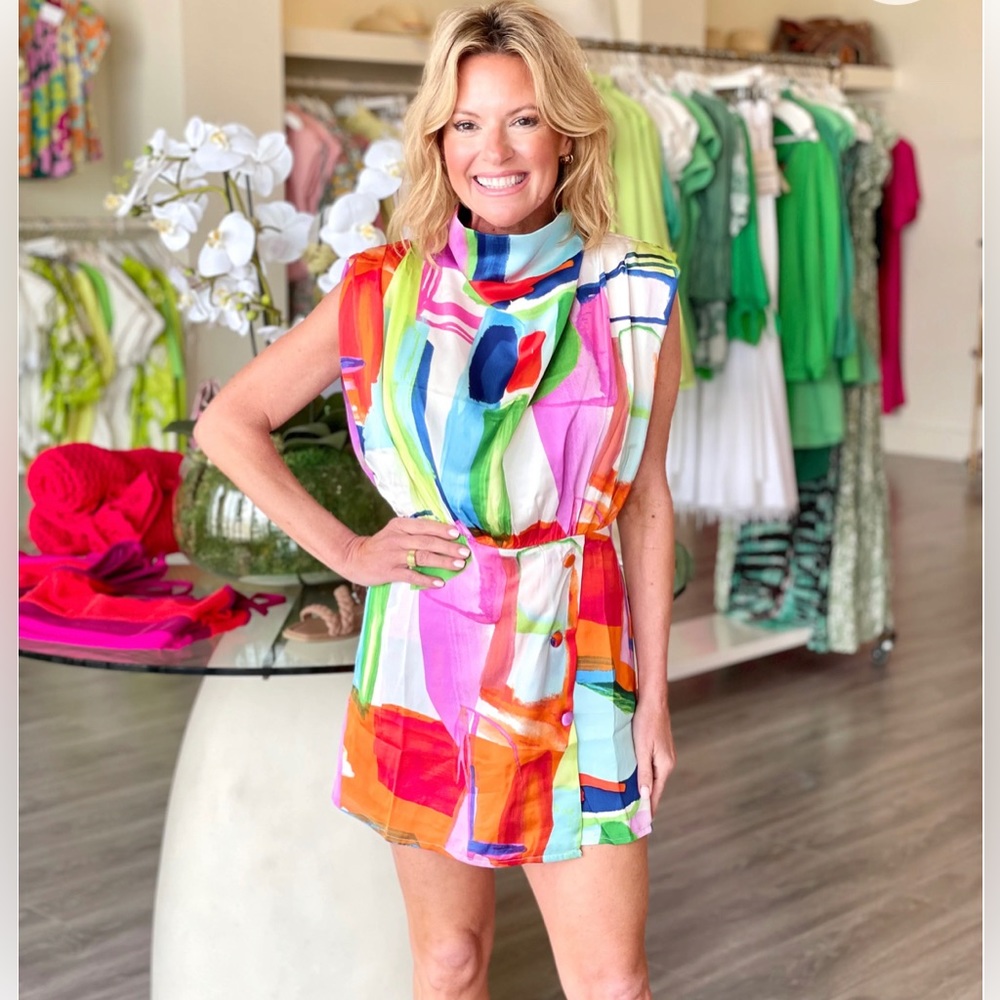 Karlie abstract colorful Romper